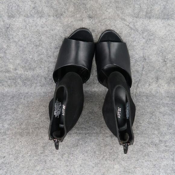 Apt 9 Shoes Womens 7 Pump Stiletto Ankle Strap Open Toe Fashion Formal Black Zip - Picture 8 of 14